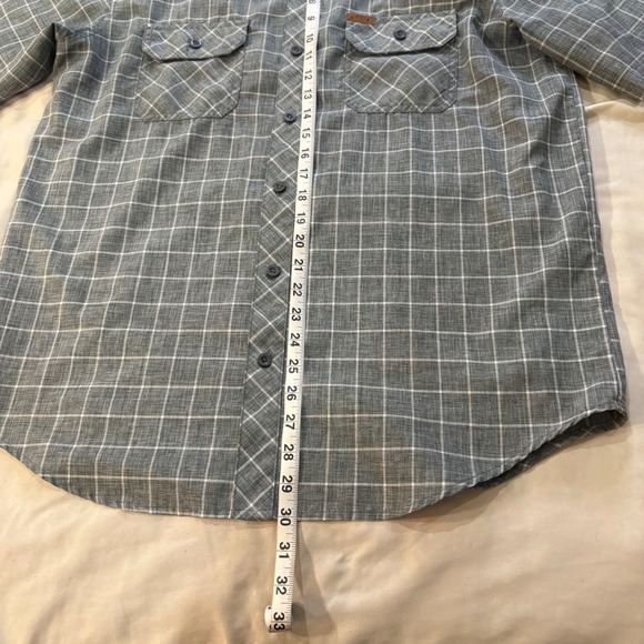 ORVIS Men's Short Sleeve Plaid‎ Button Up Shirt Gray White Size L Casual - Picture 5 of 8